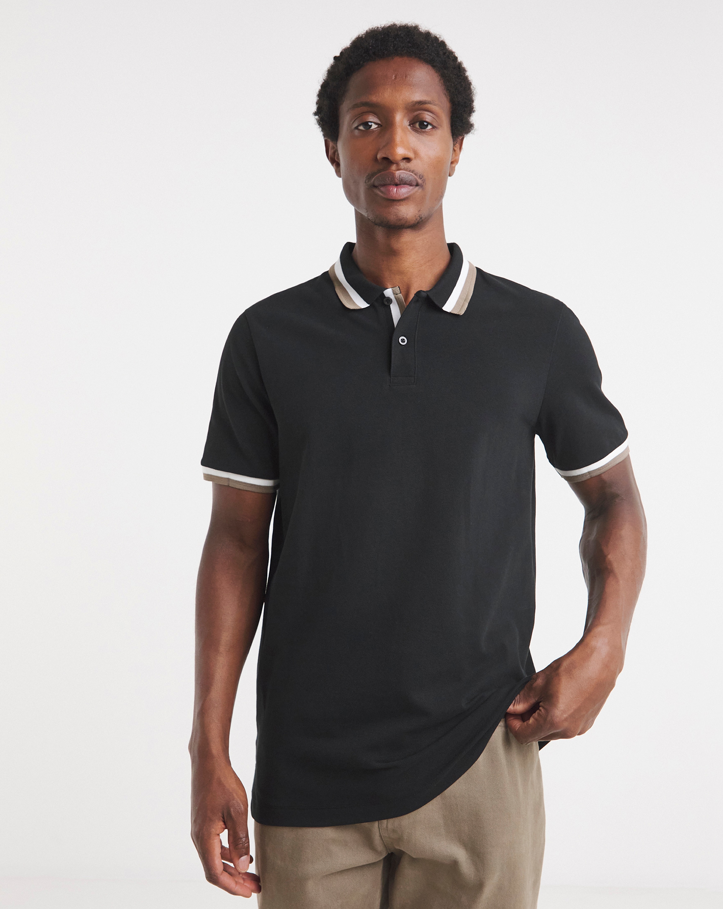 Tipped Pique Polo Long