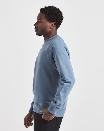 Union Garment Dyed Raglan Crew Neck Sweatshirt-Blue
