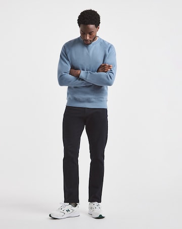 Union Garment Dyed Raglan Crew Neck Sweatshirt-Blue