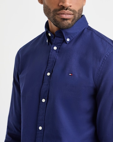 Tommy Hilfiger Long Sleeve Dobby Shirt - Navy