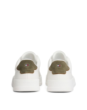 Tommy Hilfiger Court Leather Trainer - Ecru/Green
