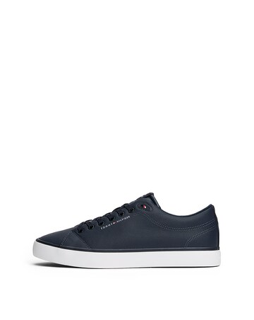 Tommy Hilfiger Vulcanised Low Leather Trainer - Navy