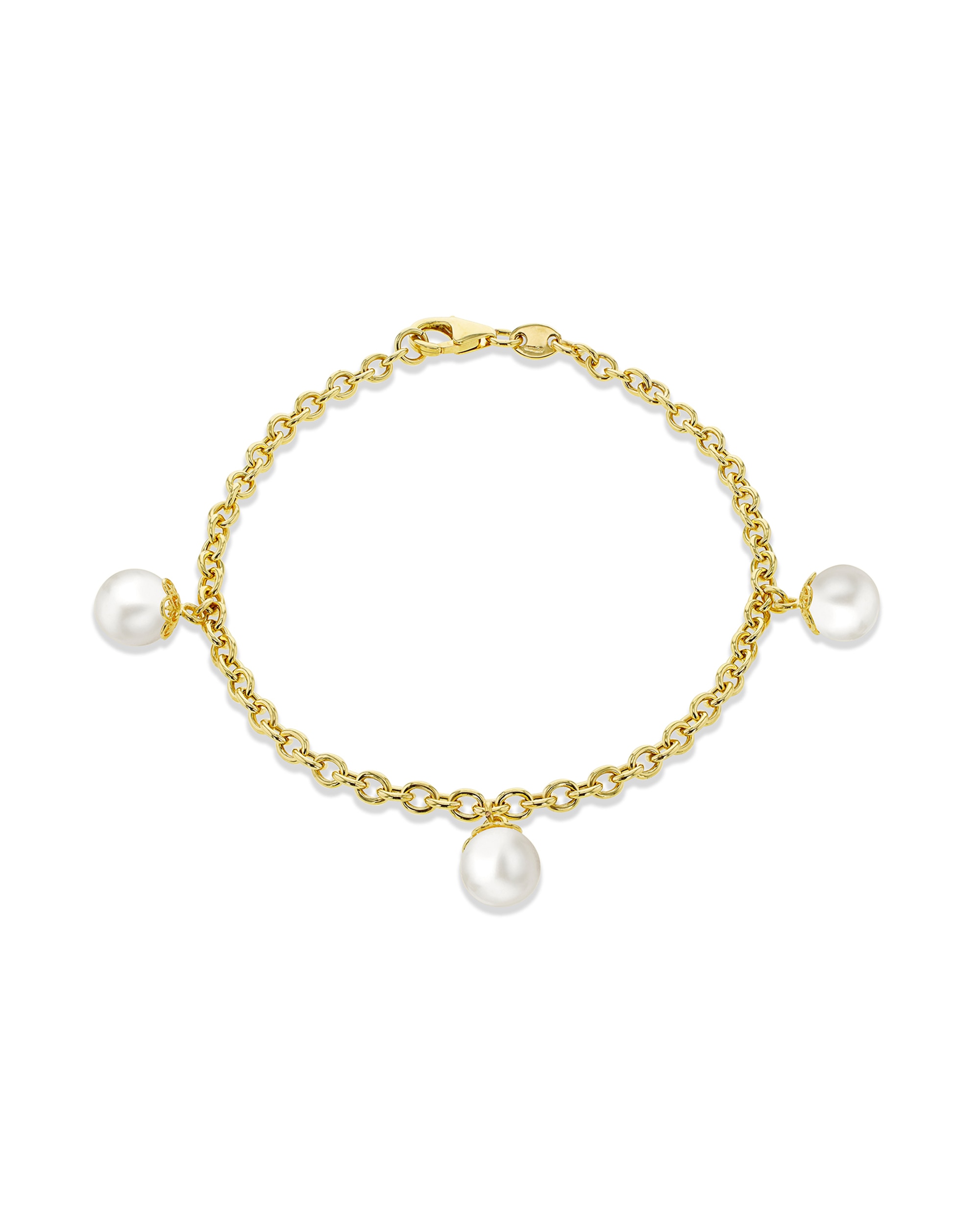 9ct Gold Pearl Drop Bracelet