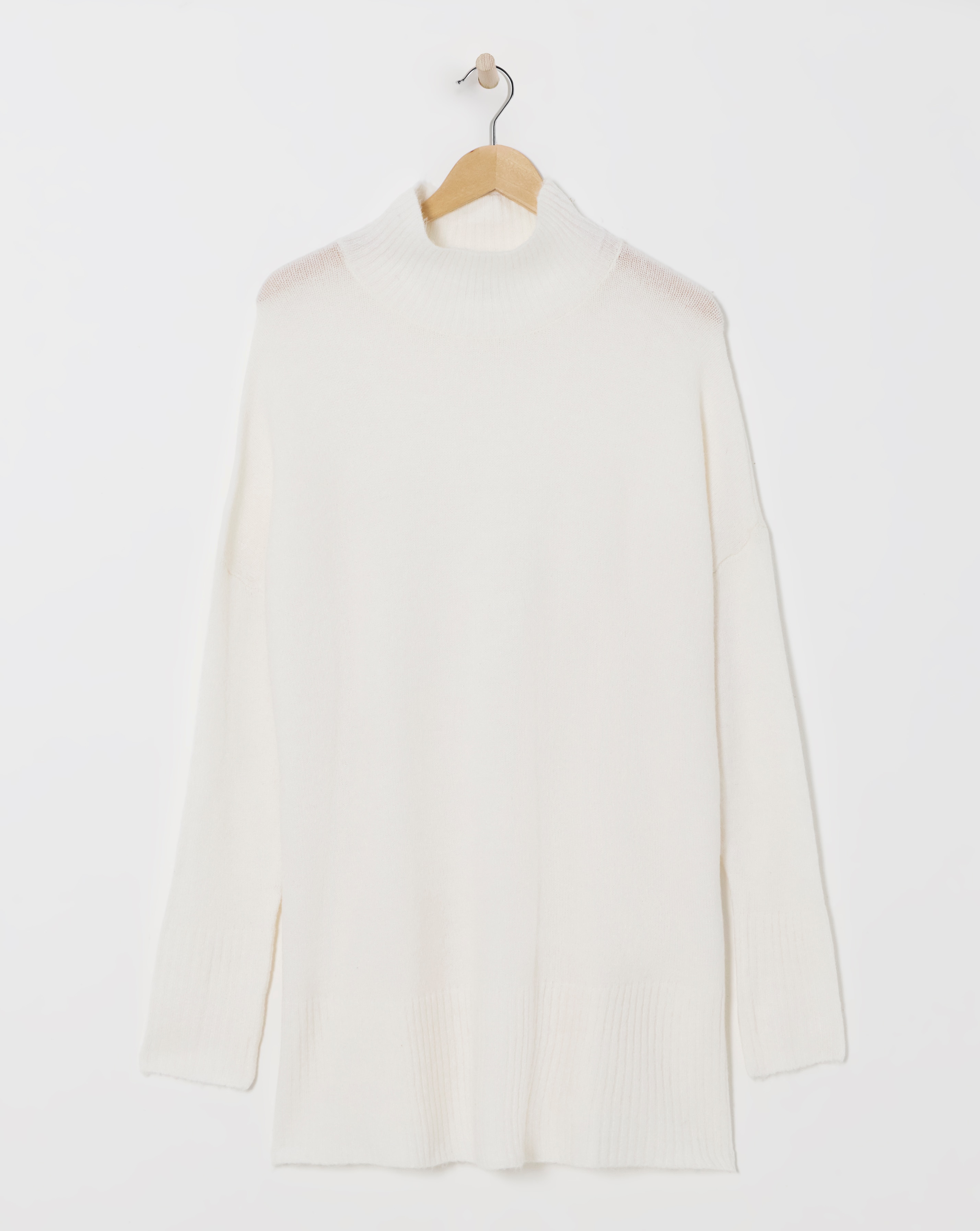 High Neck Deep Trim Longline Jumper