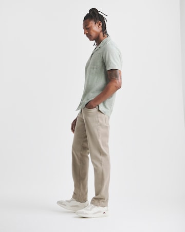 Tommy Jeans Short Sleeve Linen Blend Shirt - Green