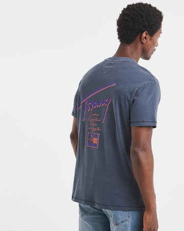 Tommy Jeans Relax Faded Back Graphic T-Shirt - Navy