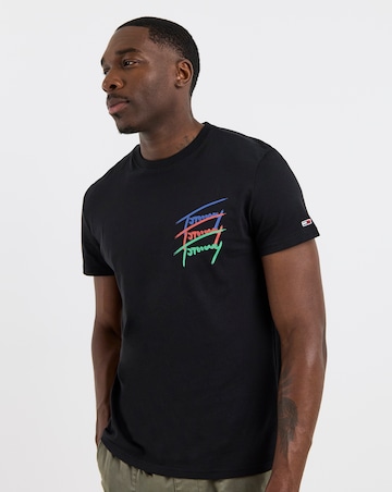 Tommy Jeans Back Print Twisted Signature T-Shirt - Black