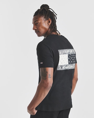 Tommy Jeans Back Print Paisley Flag T-Shirt - Black