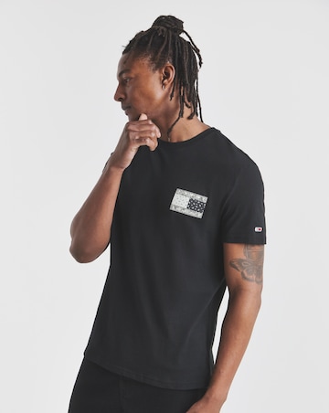 Tommy Jeans Back Print Paisley Flag T-Shirt - Black