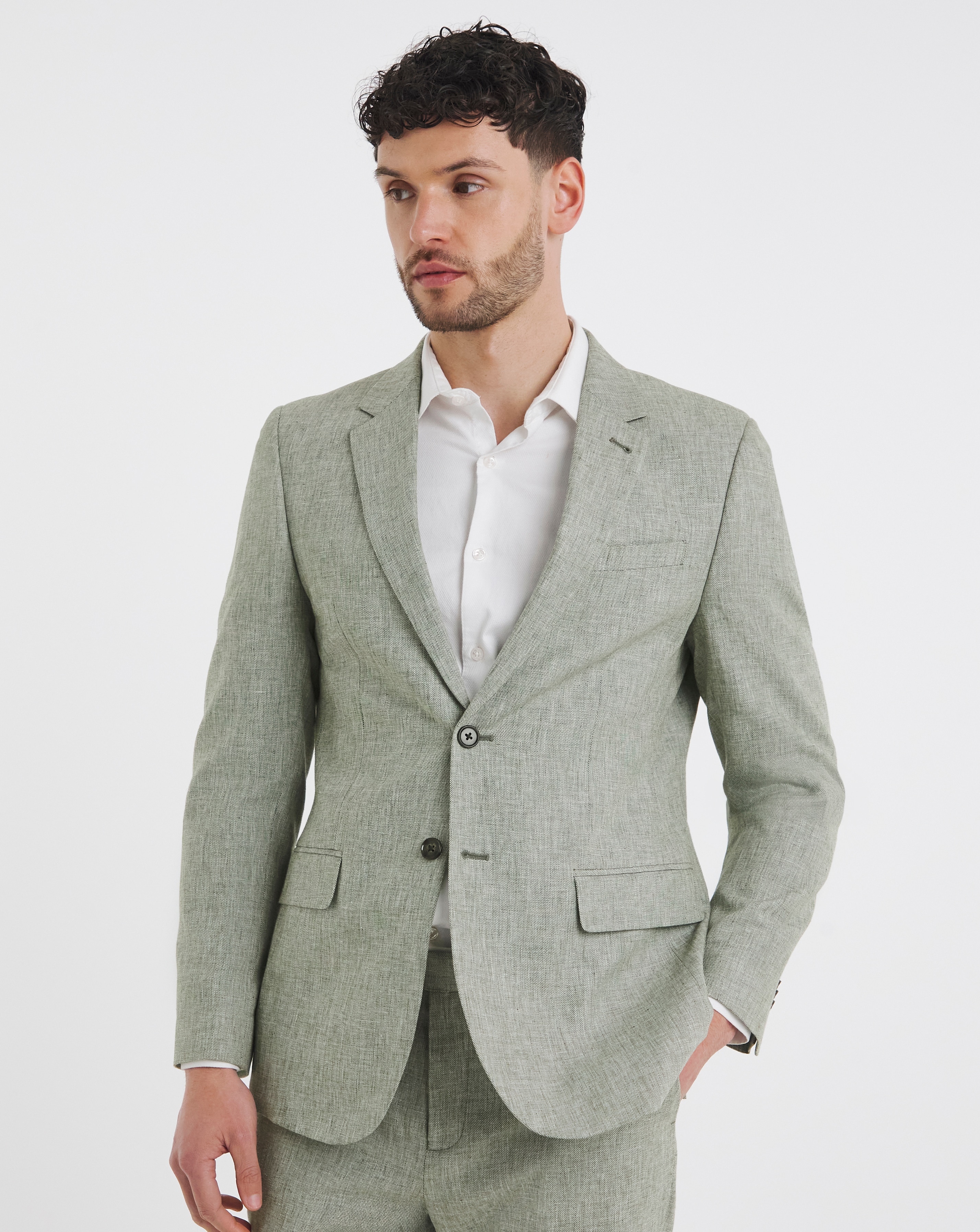 Linen Blend Suit Jacket