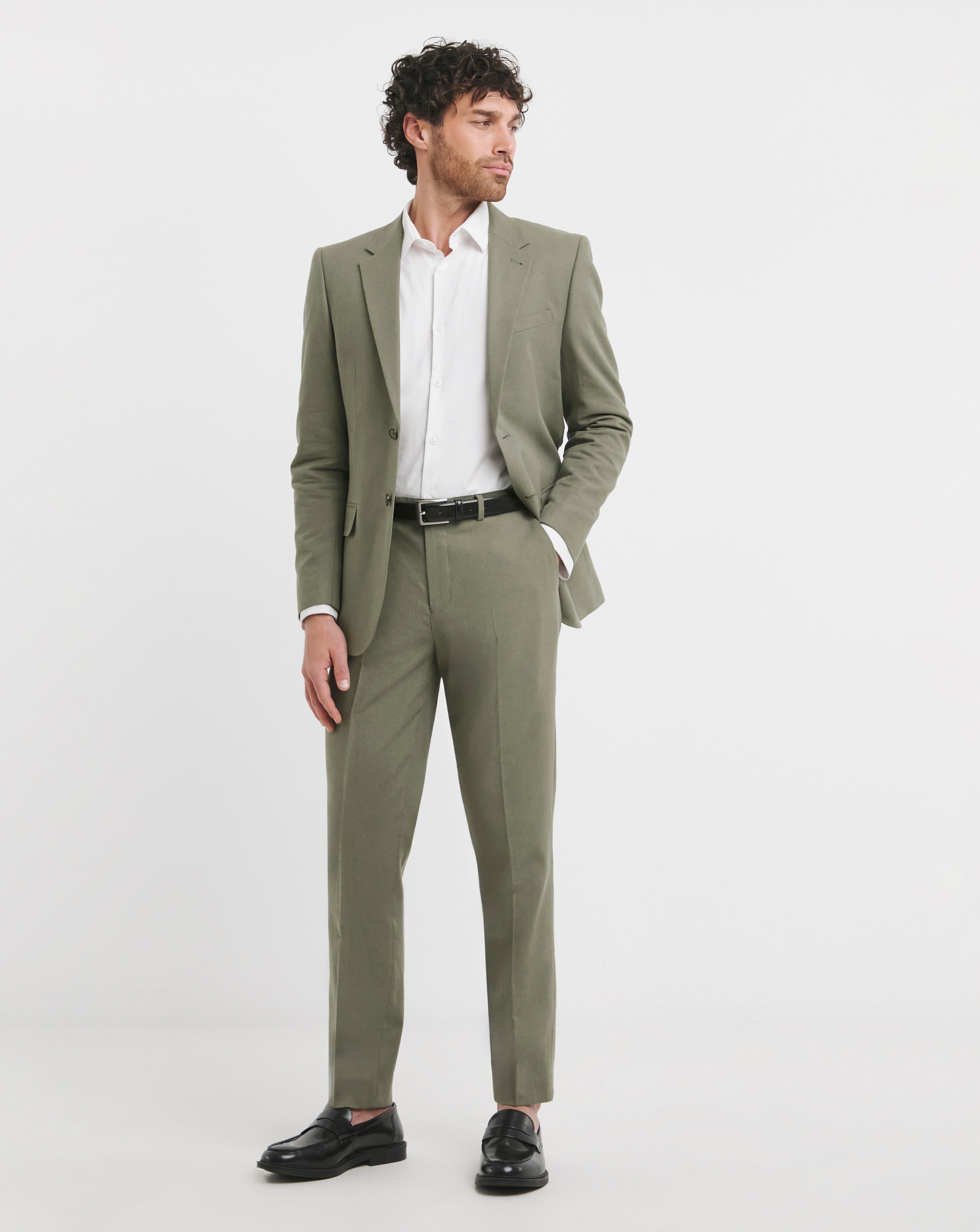 Regular Fit Linen Blend Trouser