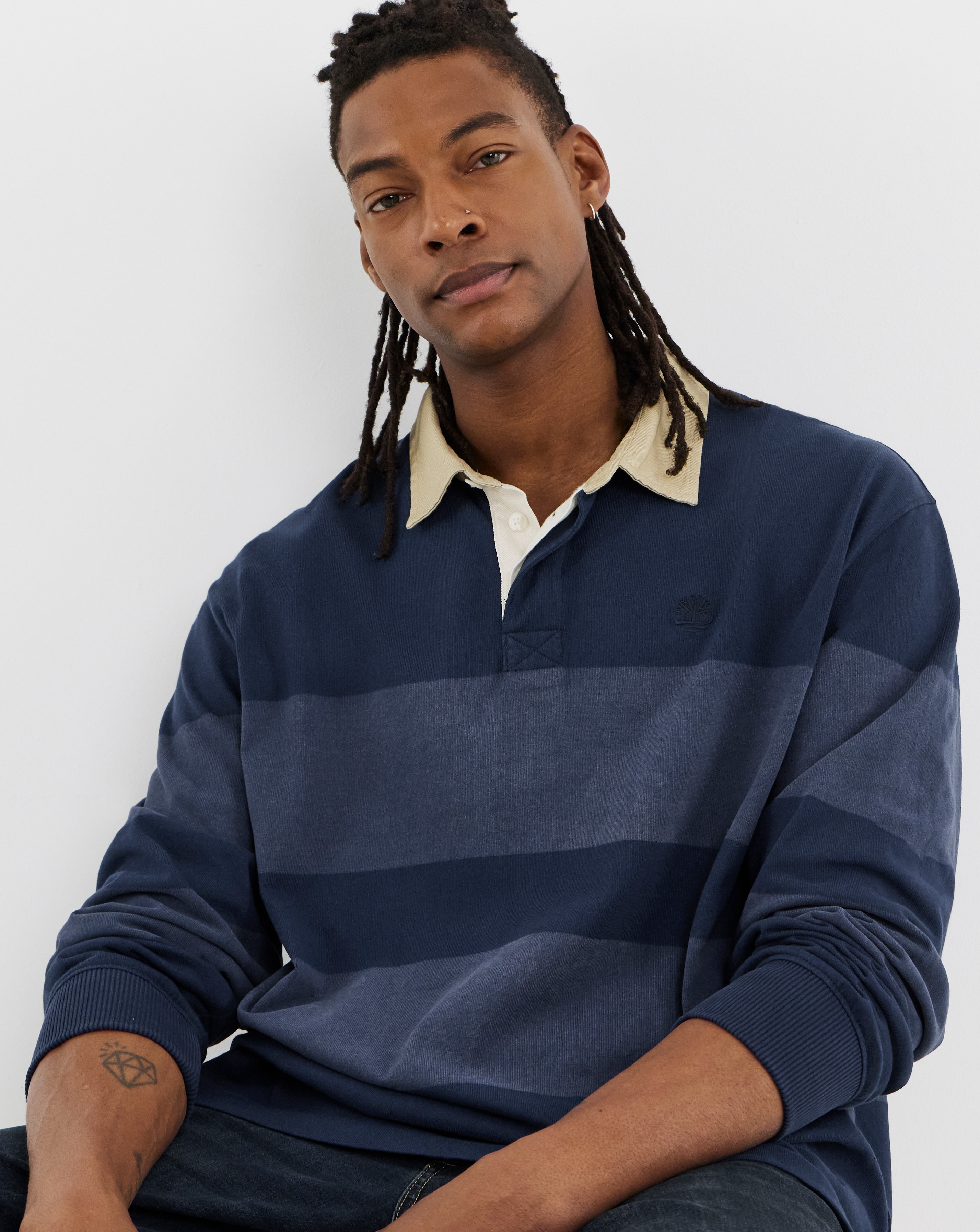 New In - Timberland Striped Rugby Polo Shirt