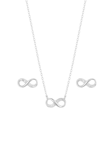 Simply Silver Sterling Silver 925 Infinity Set - Gift Boxed