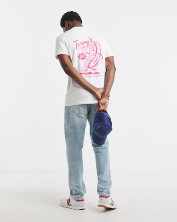 Tommy Jeans Short Sleeve Graphic Backprint T-Shirt - White