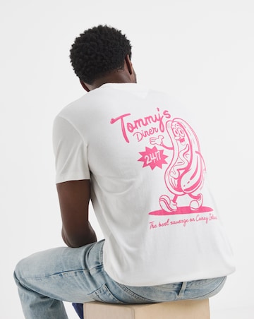 Tommy Jeans Short Sleeve Graphic Backprint T-Shirt - White
