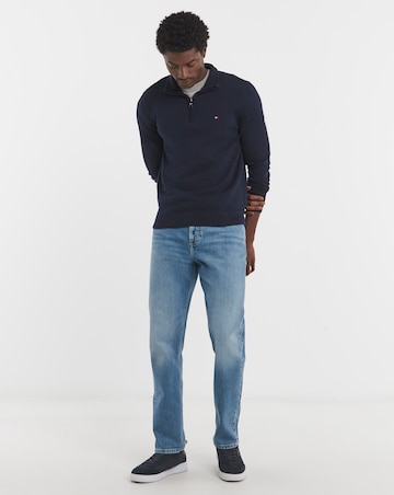 Tommy Hilfiger Essential Cotton 1/4 Zip Jumper - Navy
