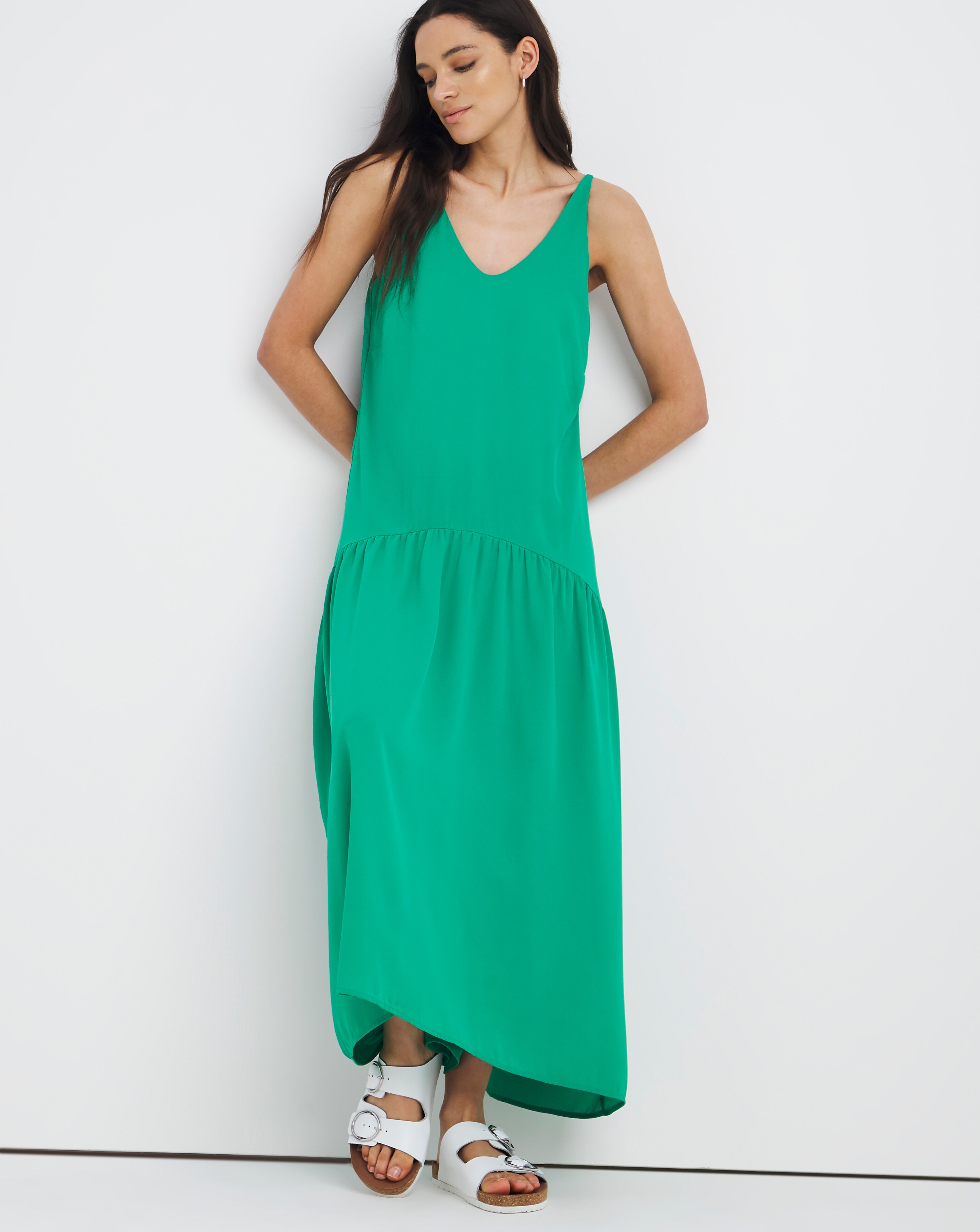 Green Smock Maxi Dress | J D Williams
