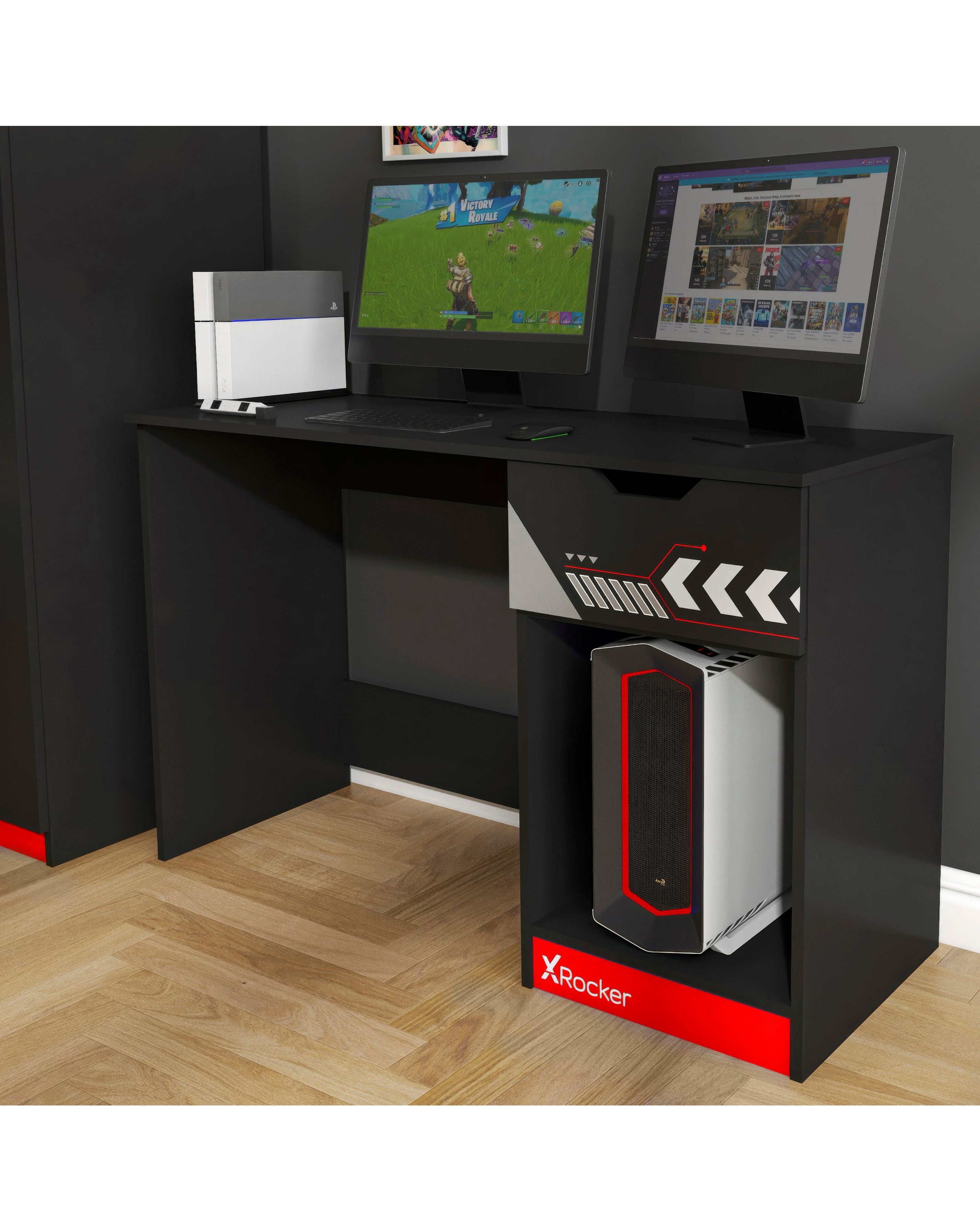 Octane Gaming Desk with Drawer - Red