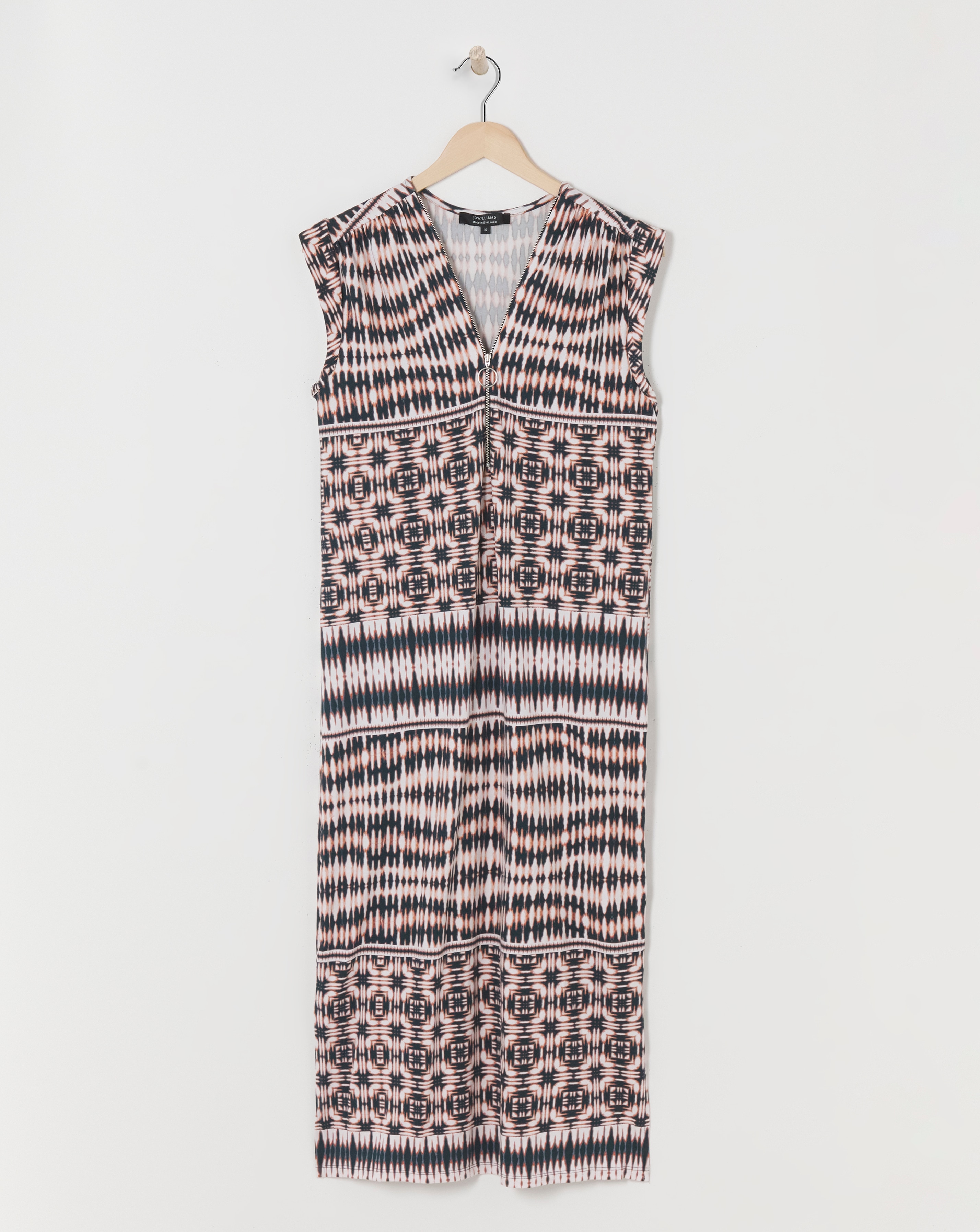 Soft Touch Midi Dress With Zip Front