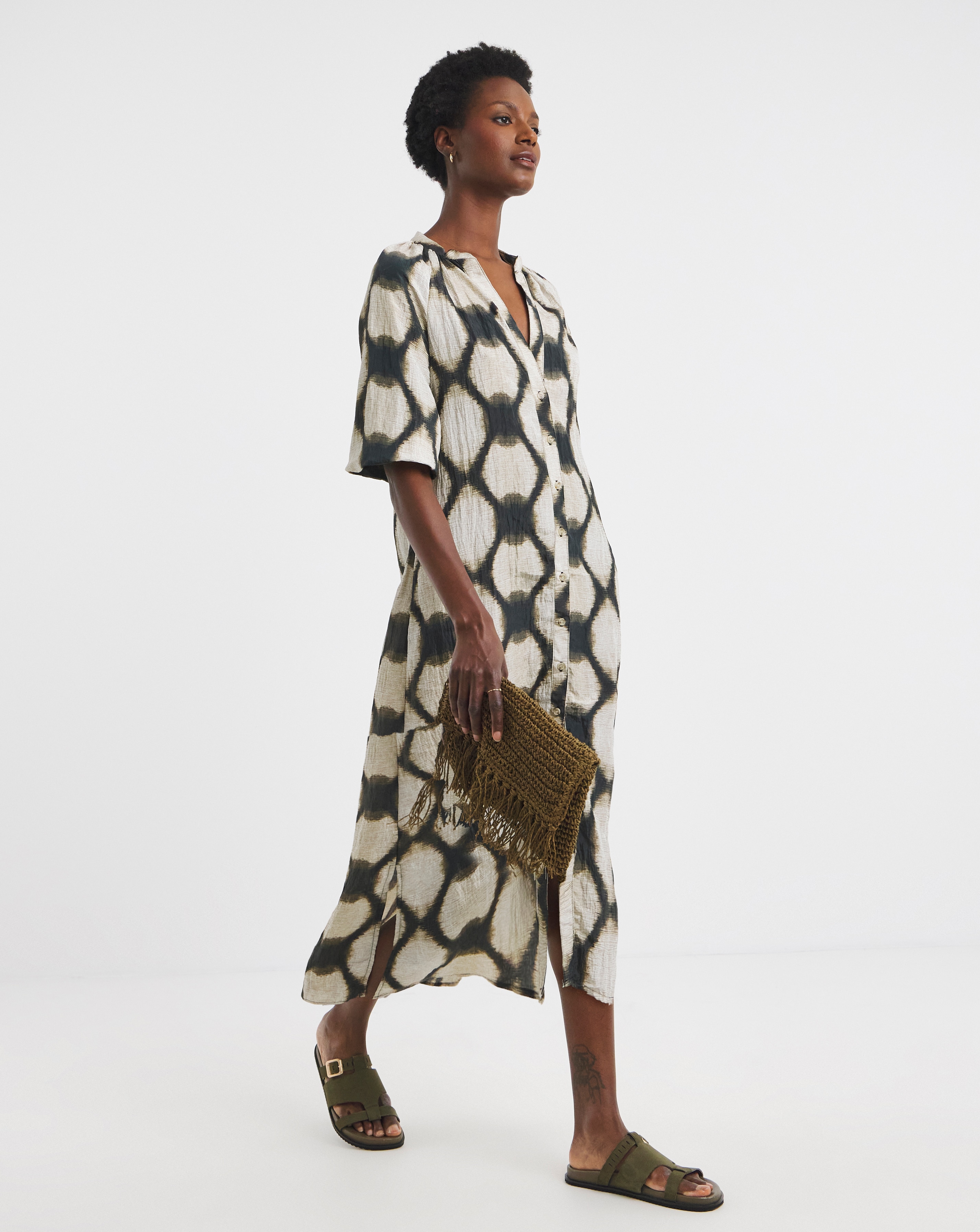 Printed Kaftan Dress