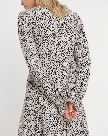 Long Sleeve V Neck Jersey Tea Dress