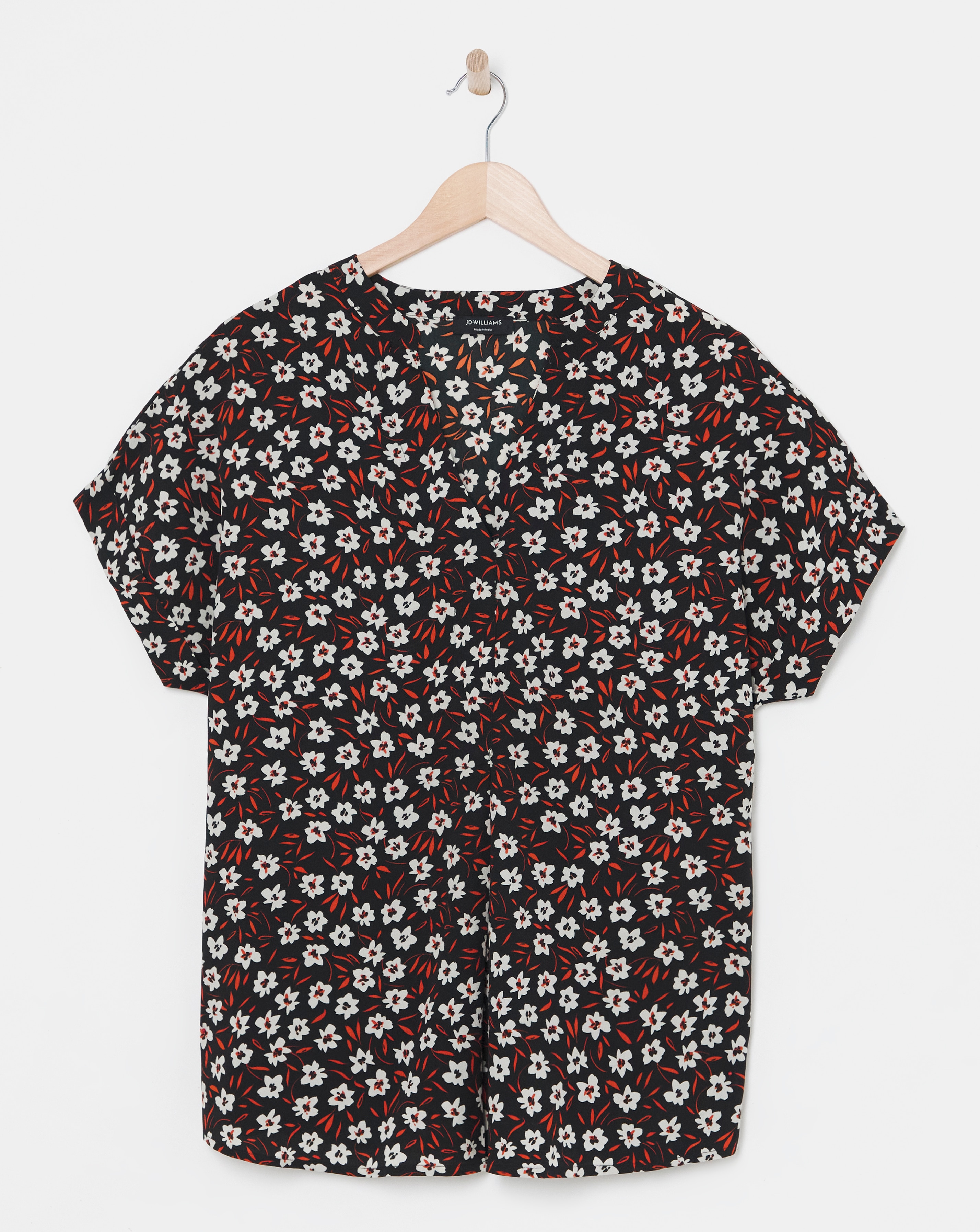 Short Sleeved Grandad Collar Top
