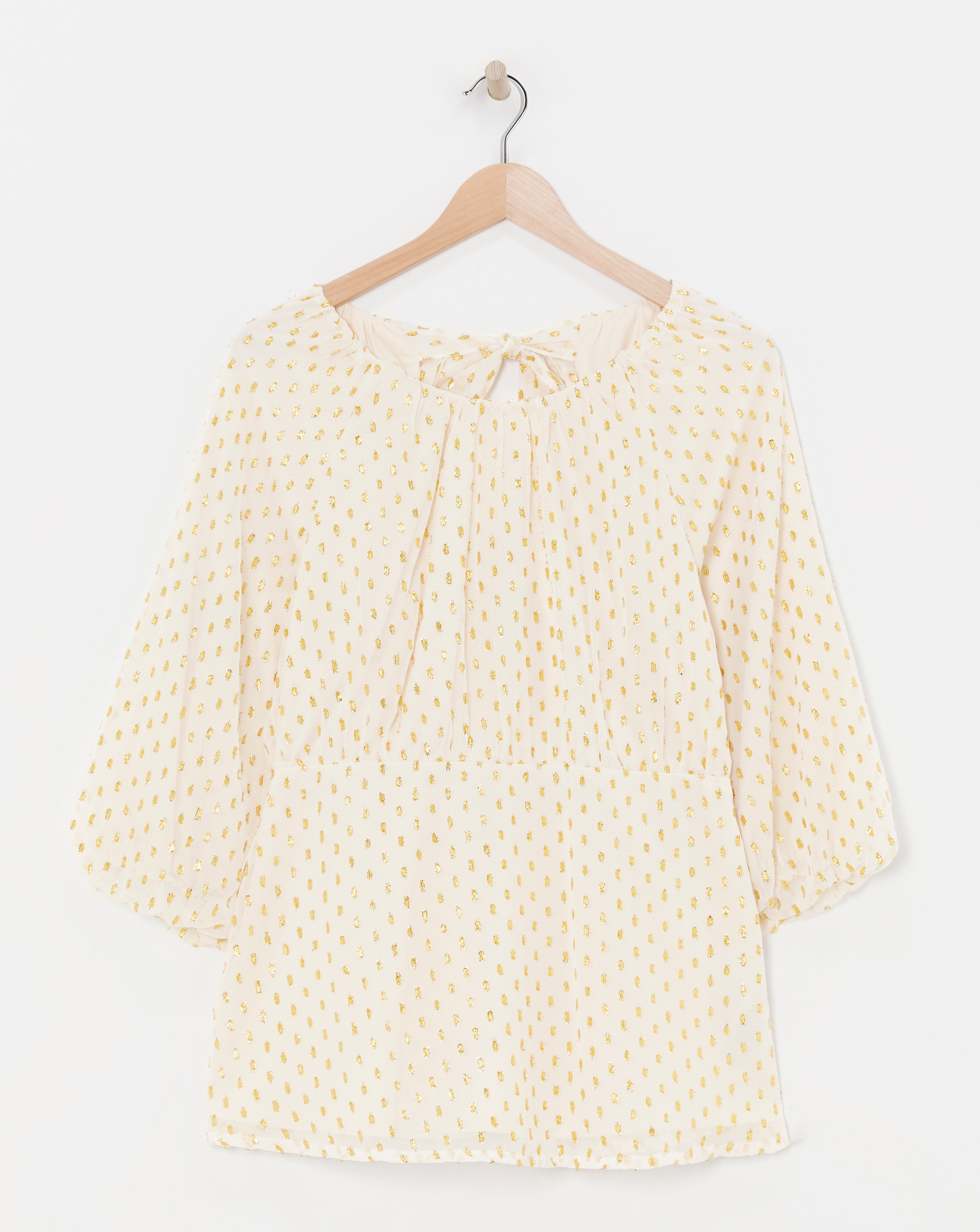 Lurex Exposed Back Dobby Swing Top