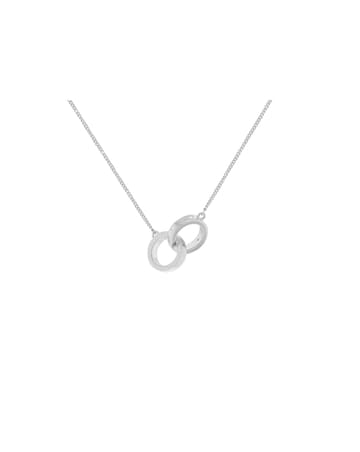 Sterling Silver CZ Linked-Rings Necklace