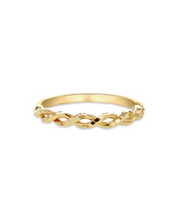 9ct Gold Diamond Cut Half Twist Ring