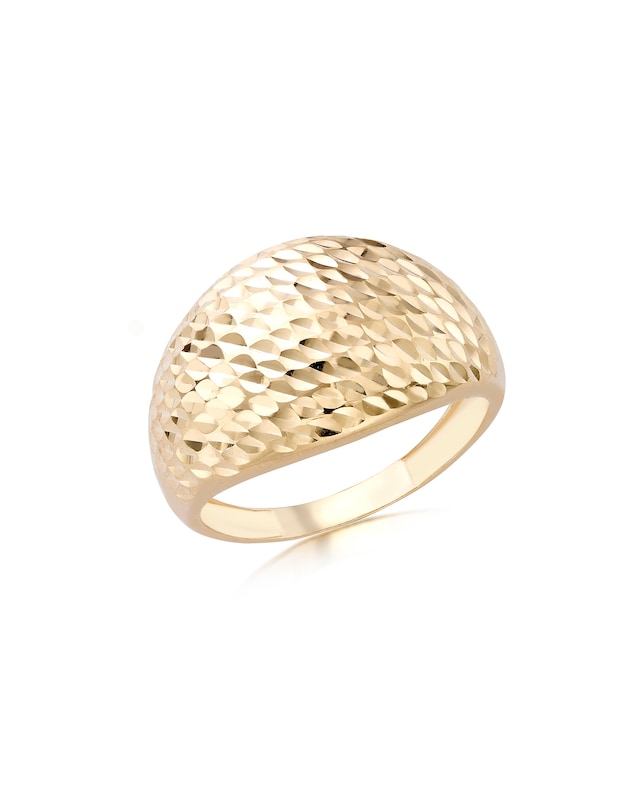 9ct Gold Diamond Cut Dome Ring