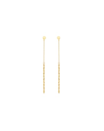 9ct Gold Rope &Trace Chain Drop Earrings
