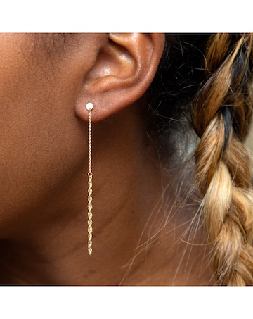 9ct Gold Rope &Trace Chain Drop Earrings