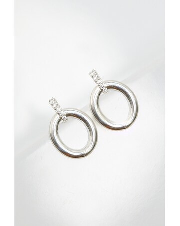 Simply Silver Sterling Silver 925 Polished Oval Link Drop Earrings