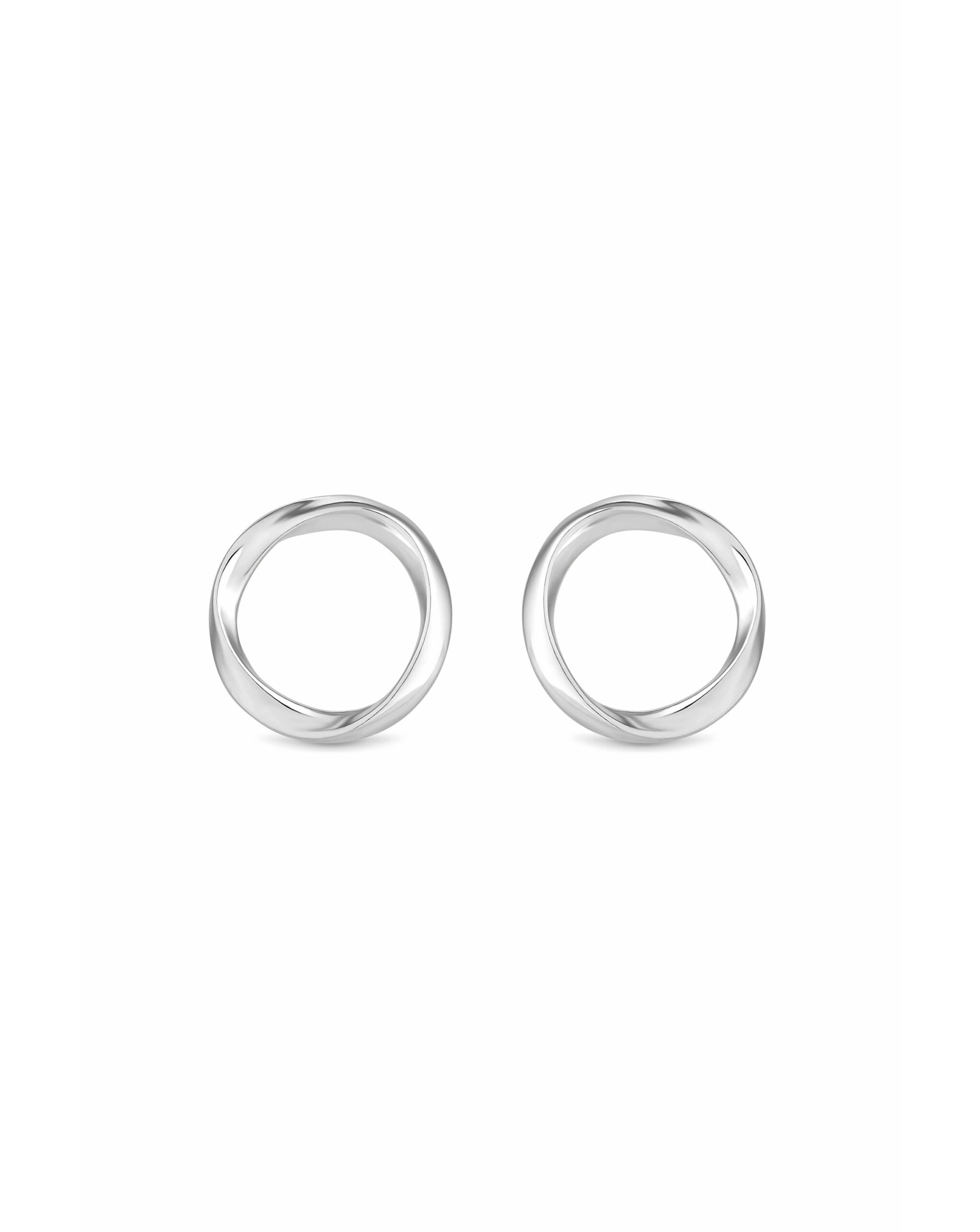 Simply Silver Polished Open Earrings
