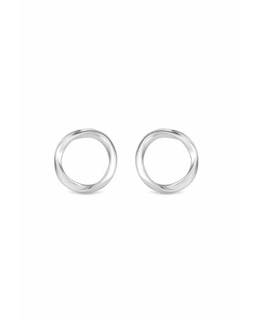 Simply Silver Sterling Silver 925 Polished Open Circle Earrings