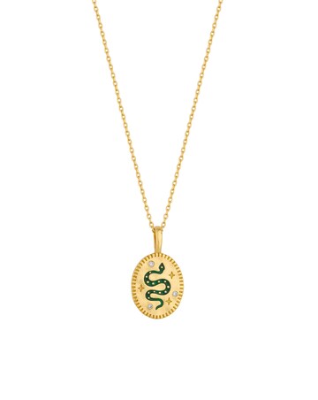 Inicio 14K Real Gold Plated Recycled Serpant Pendant Necklace - Gift Pouch