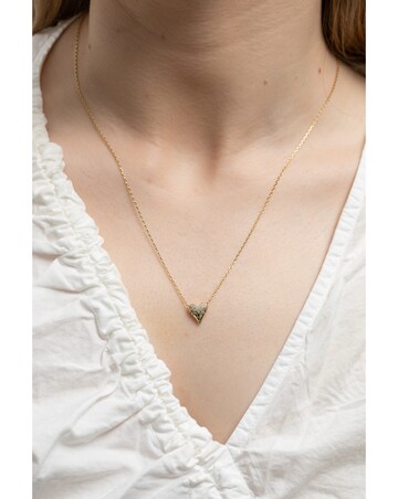 Inicio 14K Real Gold Plated Recycled CZ Heart Pendant Necklace - Gift Pouch