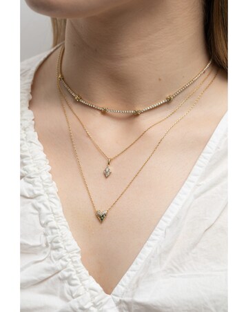 Inicio 14K Real Gold Plated Recycled CZ Heart Pendant Necklace - Gift Pouch