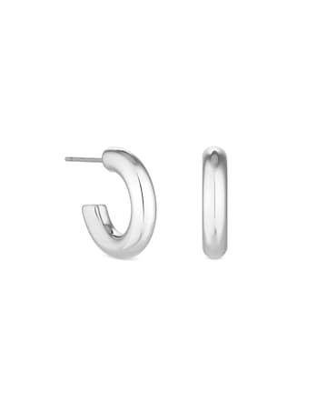 Jon Richard Silver Plated Polished Stainless Steel Hoop Earrings