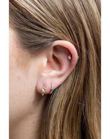 Inicio 14K Real Gold Plated Recycled Opal Hoop Earrings - Gift Pouch