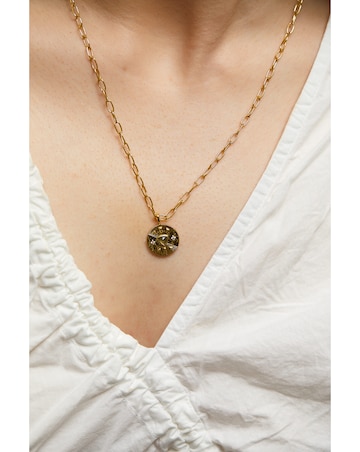 Inicio 14K Real Gold Plated Recycled Rose Quartz Necklace