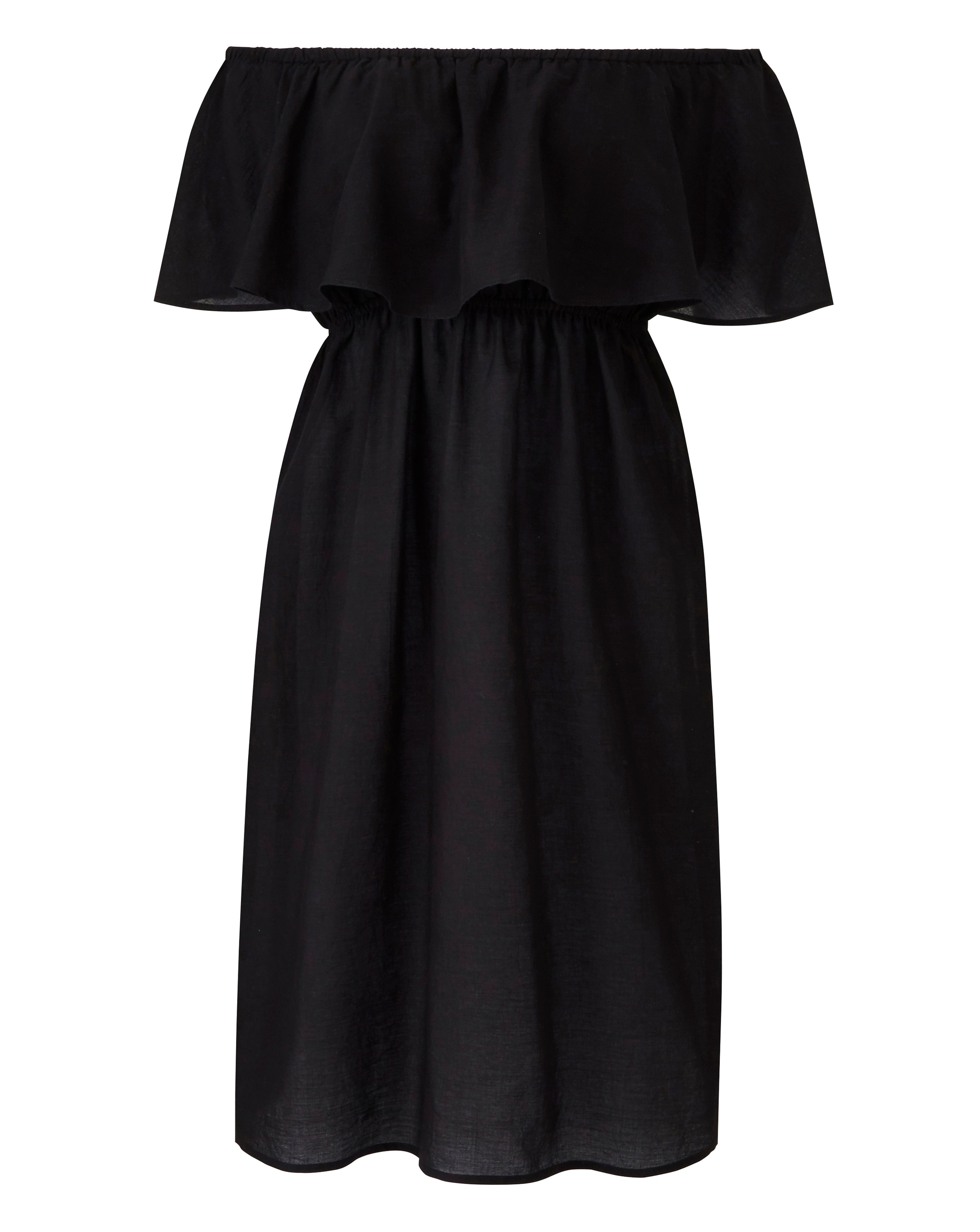 Value Black Cotton Bardot Beach Dress