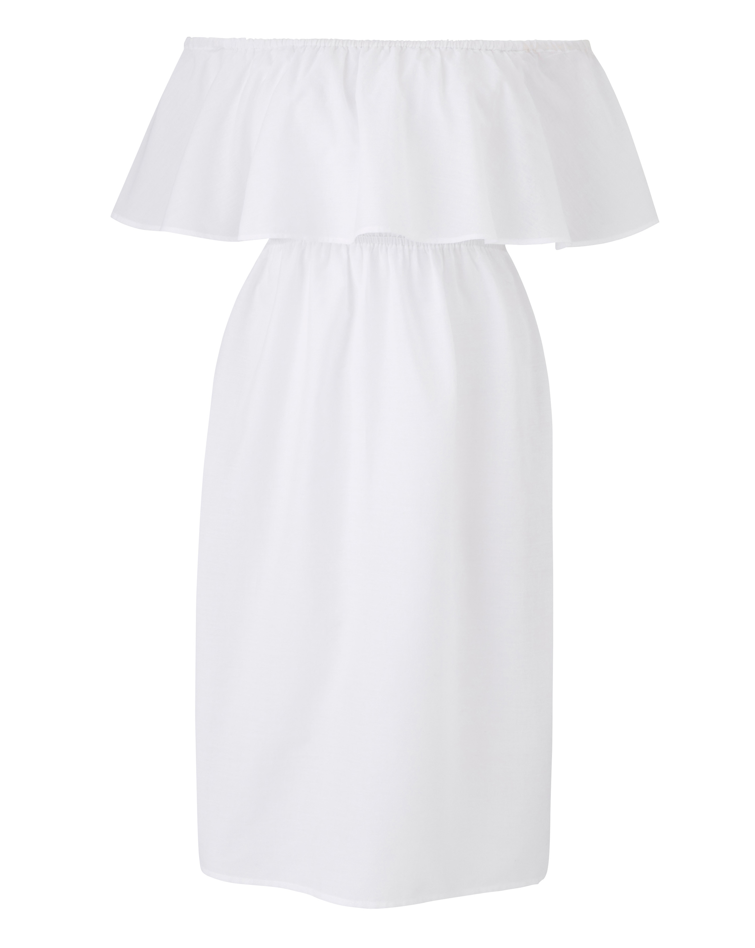 Value White Cotton Bardot Beach Dress