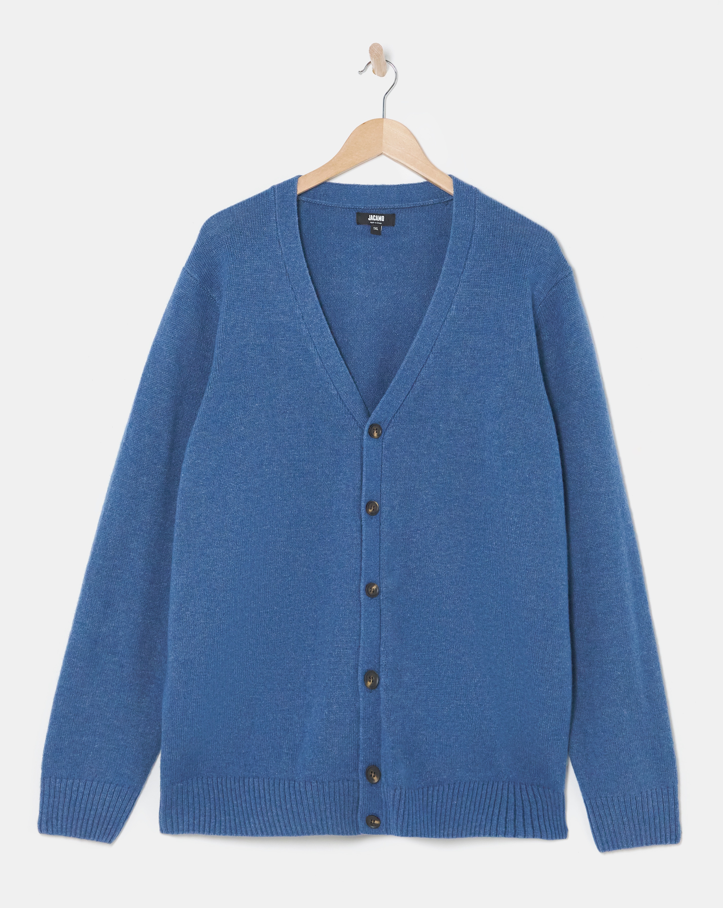 Blue Lambswool Cardigan