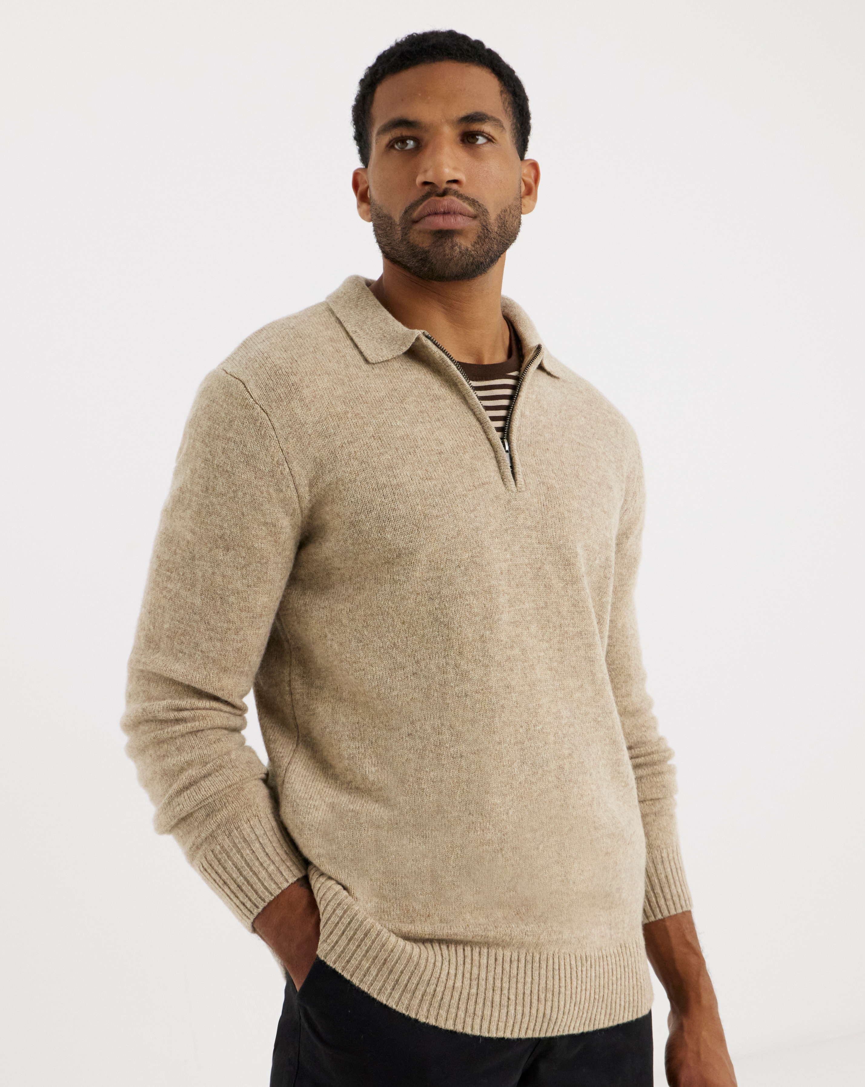 Lambswool Collared 1/4 Zip Jumper