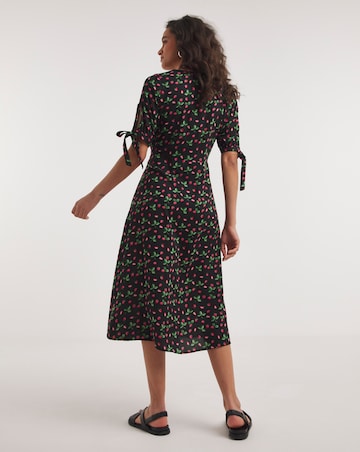 Joe Browns Tie Detail Woven Print Strawberry Print Dress