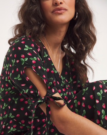 Joe Browns Tie Detail Woven Print Strawberry Print Dress