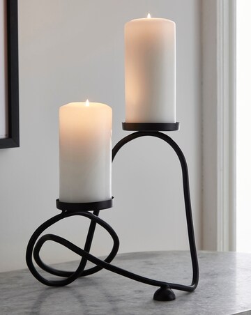 Abstract Matt Black Candle Holder