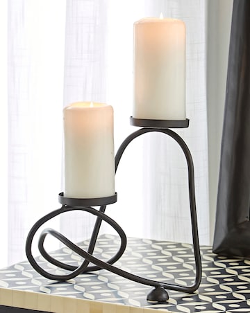 Abstract Matt Black Candle Holder