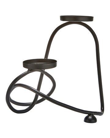 Abstract Matt Black Candle Holder